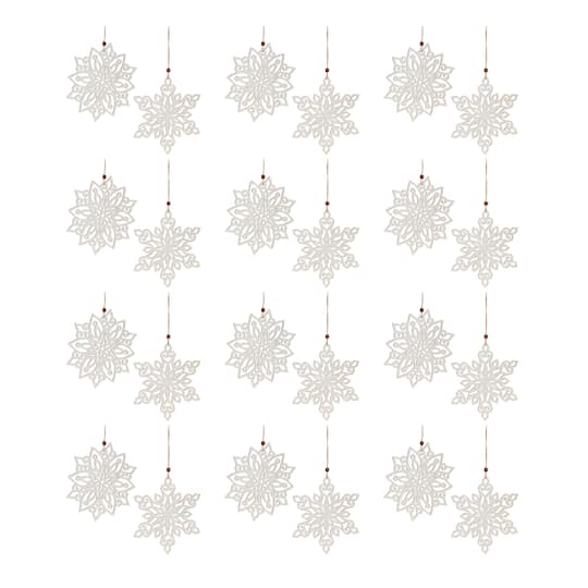 Wood Cut-Out Snowflake Ornament Set